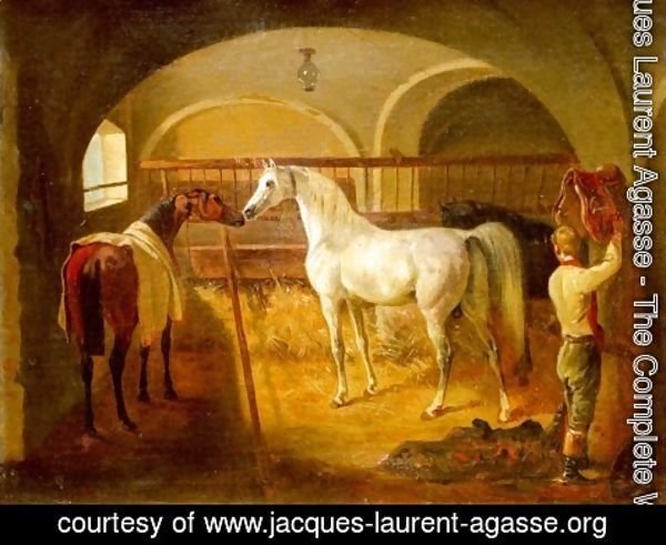 Jacques Laurent Agasse - Stallinneres (Inside the Stable)