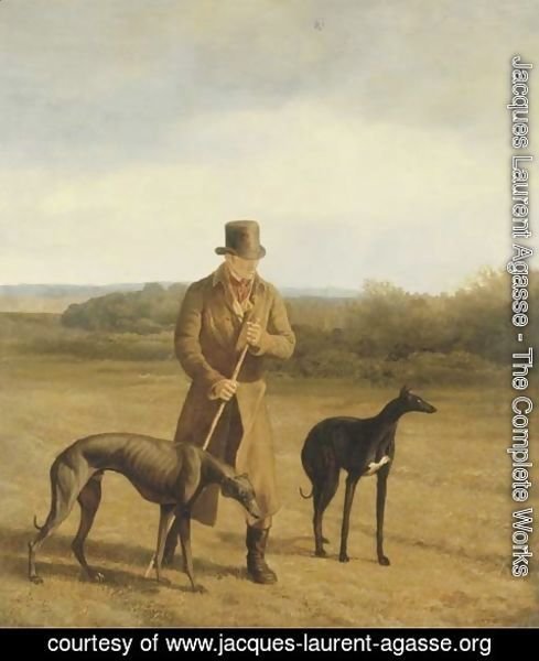 Jacques Laurent Agasse - Portrait of Lord Rivers with two Greyhounds