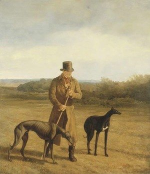 Jacques Laurent Agasse - Portrait of Lord Rivers with two Greyhounds