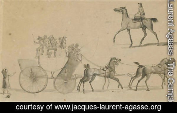 Jacques Laurent Agasse - Kutsche und Reiter