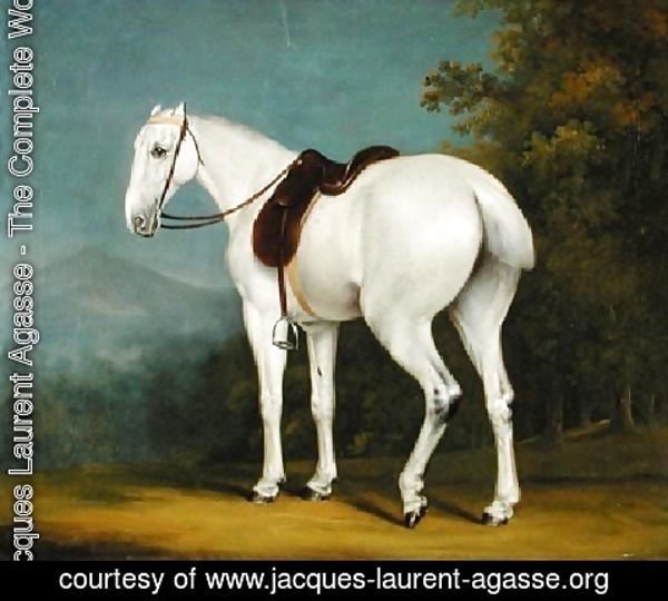 Jacques Laurent Agasse - A Ladys Grey Hunter
