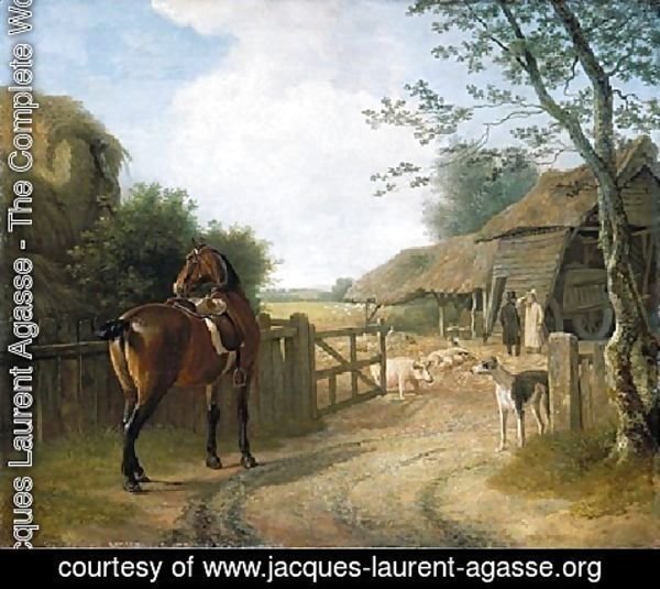 Jacques Laurent Agasse - Daniel Beale At His Farm At Edmonton With His Favourite Horse