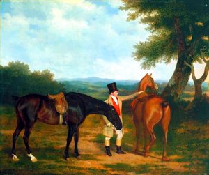 Jacques Laurent Agasse - Two Hunters with a Groom