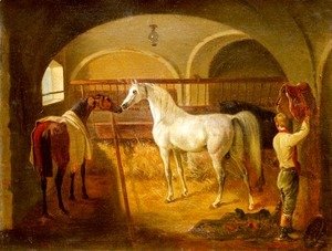 Jacques Laurent Agasse - Stallinneres (Inside the Stable)