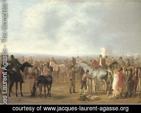 Jacques Laurent Agasse - A Race Meeting at Epsom