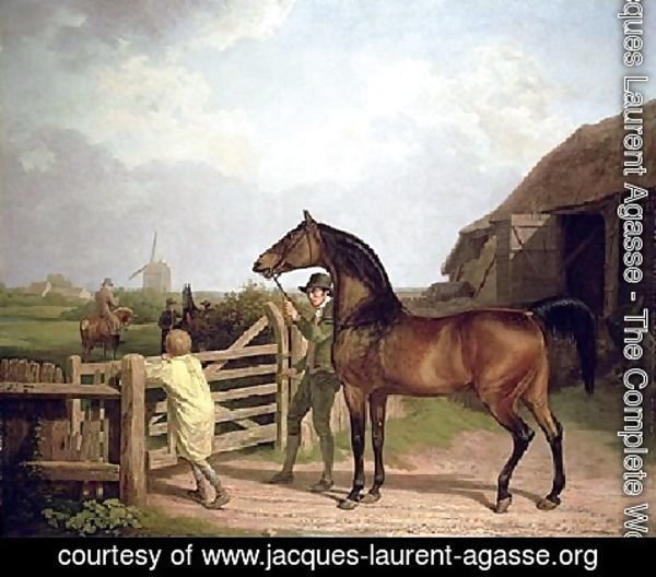Jacques Laurent Agasse - Bay Ascham   A Stallion Led Through A Gate To A Mare